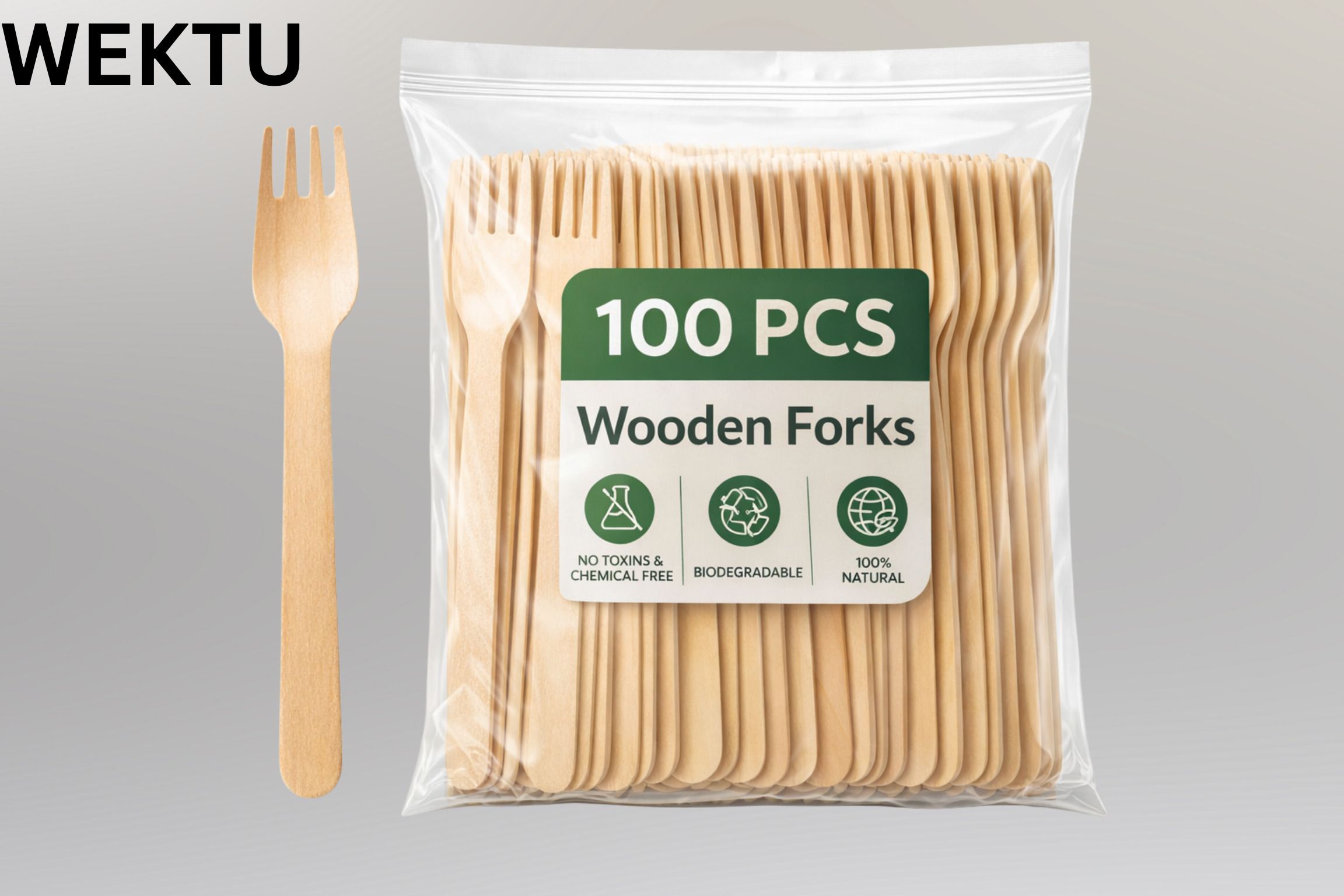 wektu Disposable Wooden Fruit Fork Set-picture-36