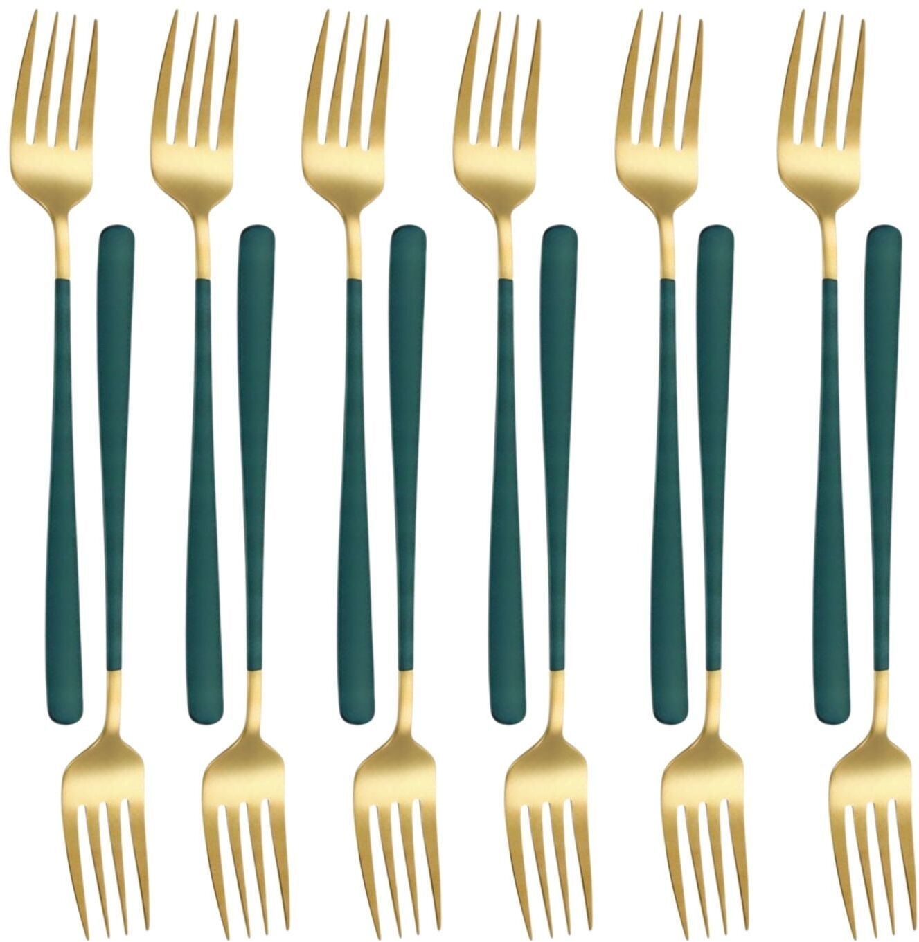 p-plus international Dessert Forks Set, Fruit Salad Fork Flatware Stainless Steel Mirror Polishing Stainless Steel Dinner Fork Set-picture-22