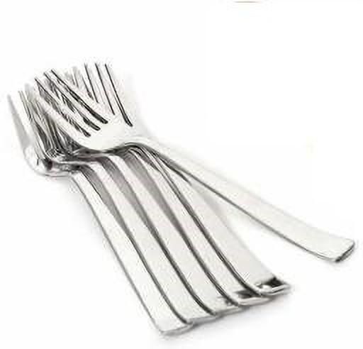 chapo Stainless Steel Dinner Fork Set, Silver (Pack of 6) Stainless Steel Fruit Fork, Salad Fork, Dinner Fork Set-picture-1
