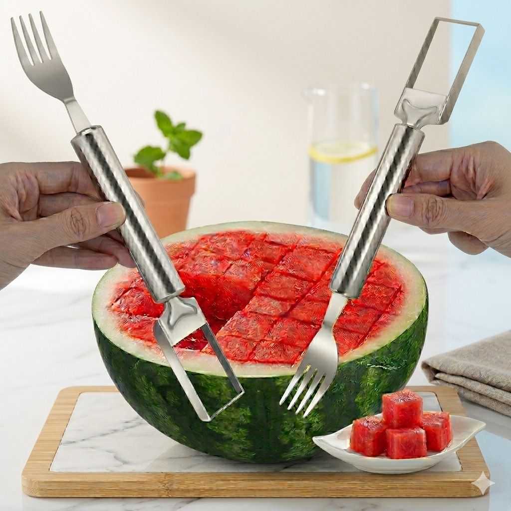 aaroofashion Premium Fruit Carving Tool Pack of 2 Stainless Steel Fruit Fork-picture-28