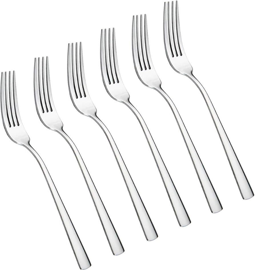 FORK6 Stainless Steel, Silver Serving Fork, Baby Fork, Dessert Fork, Dinner Fork, Fruit Fork, Salad Fork Set-image-40