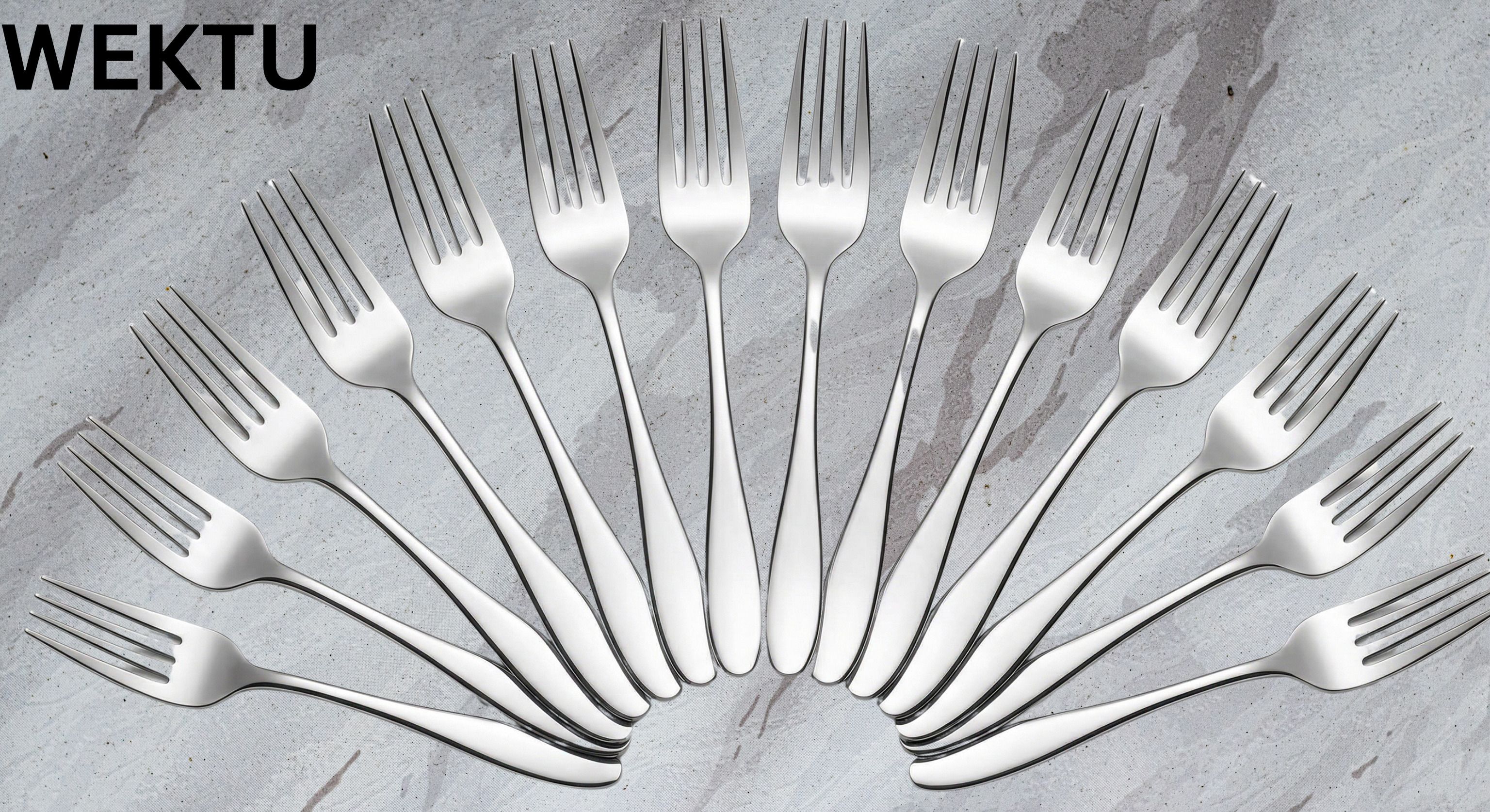 wektu Premium Mirror Finish Stainless Steel Dinner Fork Set - Pack of 12/64 Stainless Steel Fruit Fork Set-picture-35