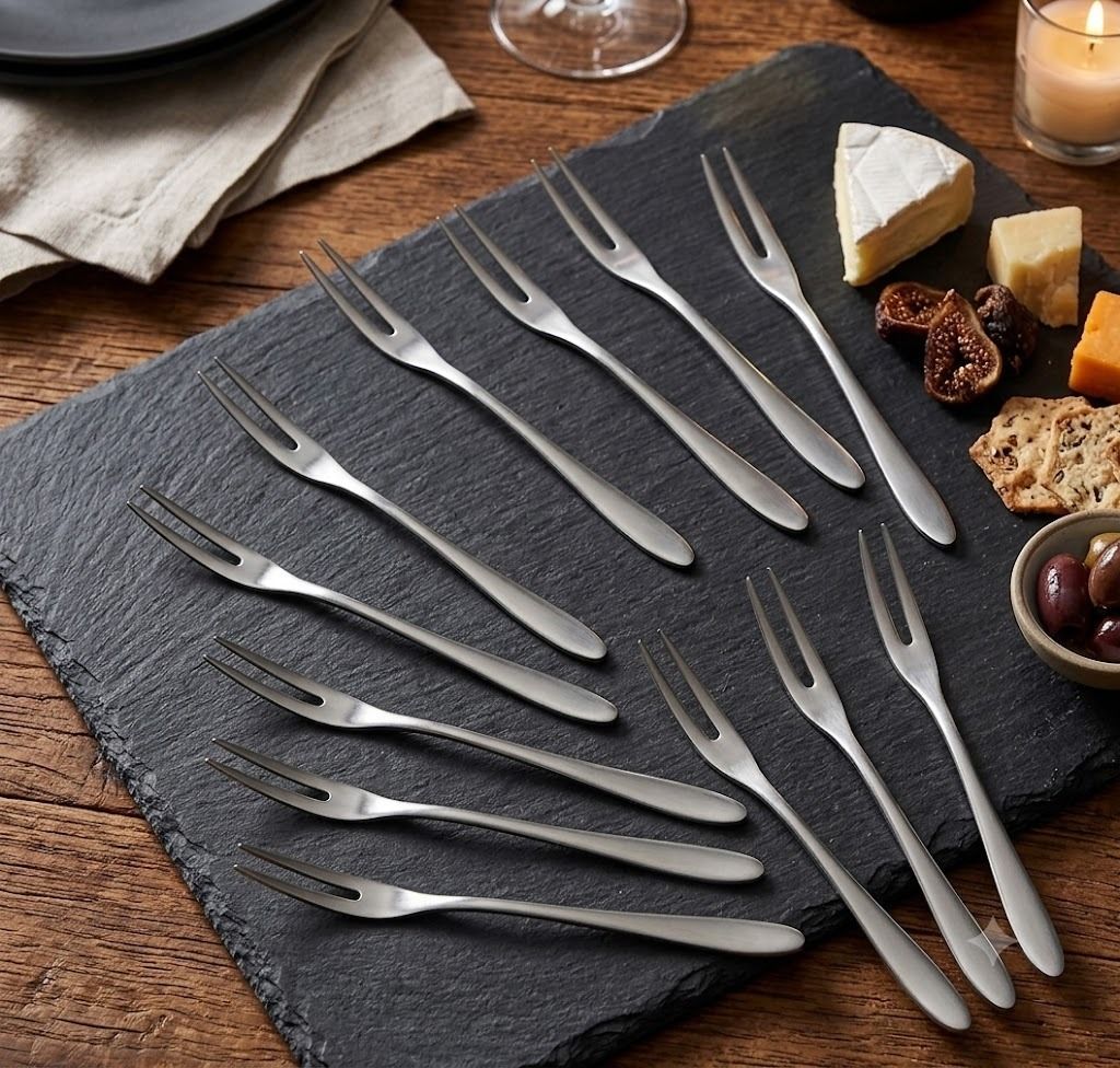 Fruit Fork Set – Durable Stainless Steel Cocktail & Dessert Forks Stainless Steel Serving Fork Set-image-5