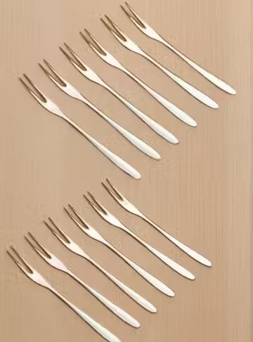 manorath 12-Piece Stainless Steel Fruit Fork Set | Elegant 2-Prong Mini Forks for Fruits Disposable Stainless Steel Fruit Fork Set-picture-18