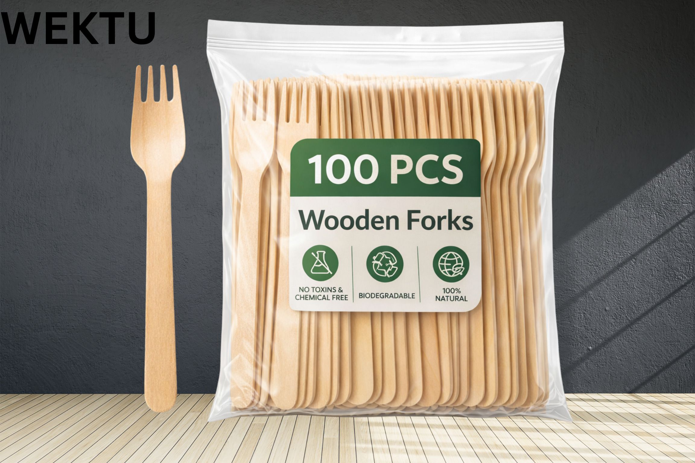 wektu Disposable Wooden Fruit Fork Set-picture-43