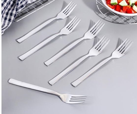 arscart 6Pc Stainless Steel Dinner Fork Set Multipurpose Table Fork Stainless Steel Dinner Fork Set-picture-18
