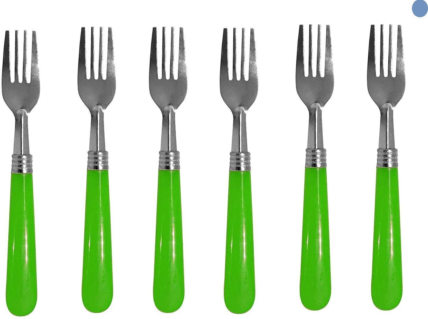 bzilo Pack Of 6 Fork Stainless Steel with Plastic Comfortable Handle Multicolour B37 Stainless Steel Dessert Fork-picture-26