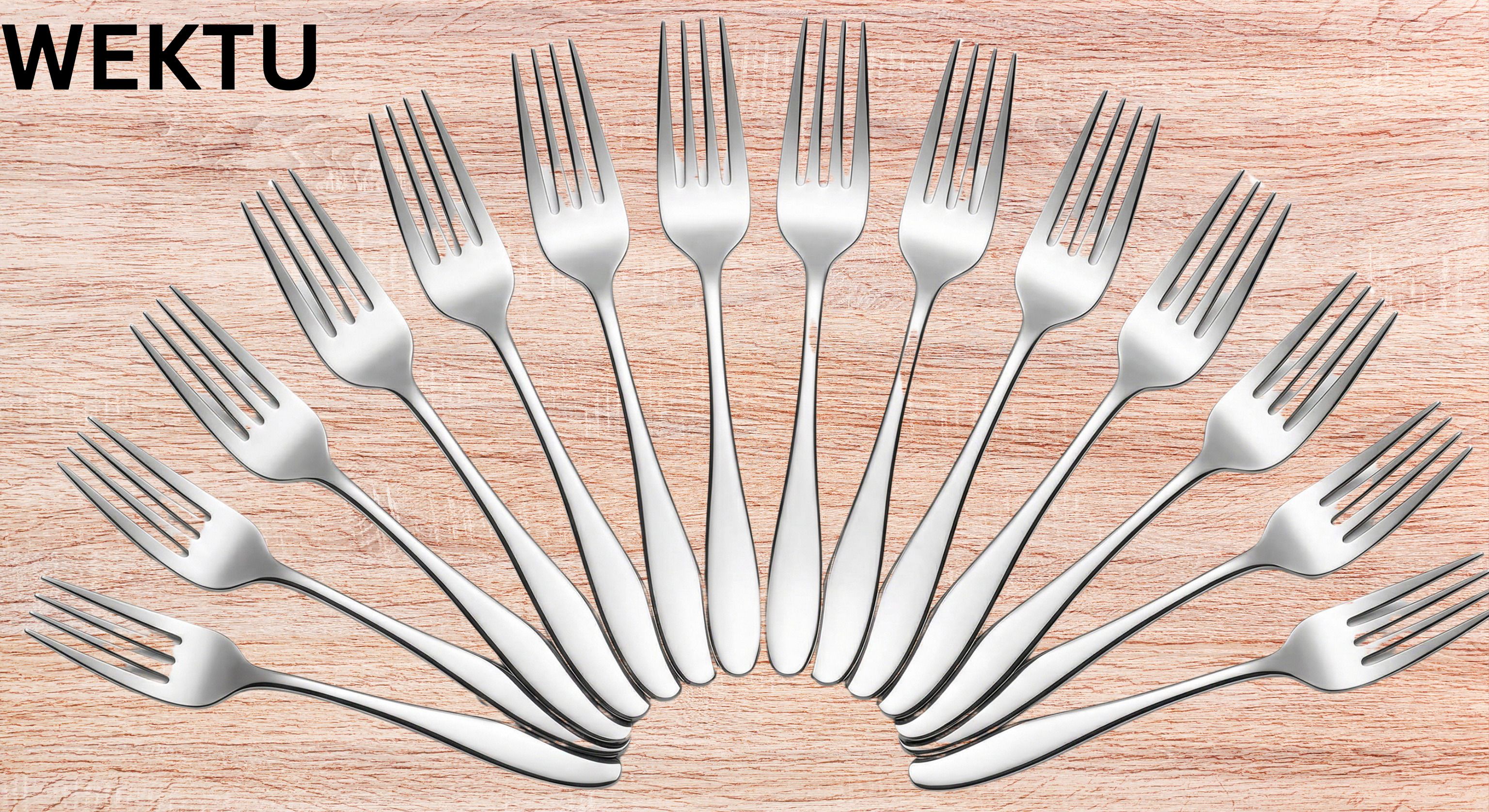 wektu Premium Mirror Finish Stainless Steel Dinner Fork Set - Pack of 12/41 Stainless Steel Fruit Fork Set-picture-31