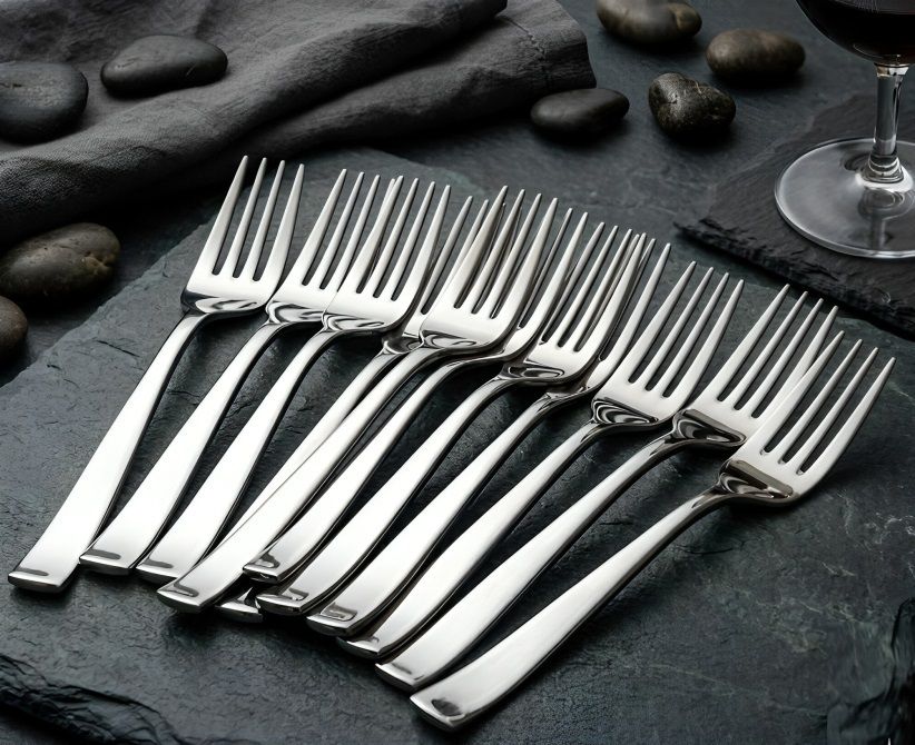 12pc Dinner fork |Toddler Feeding Fork Stainless Steel Dinner Fork Set-image-19