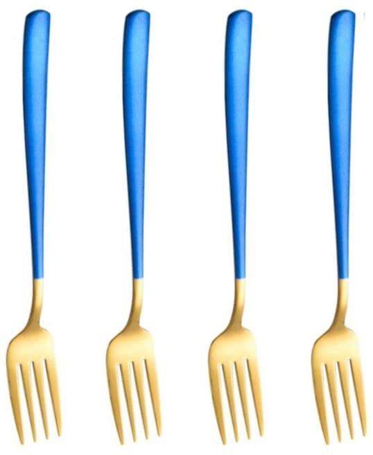henij Titanium Plated Gold Dinner/Salad Forks Set Stainless Steel Dessert Fork, Dinner Fork, Fruit Fork, Salad Fork Set-picture-13