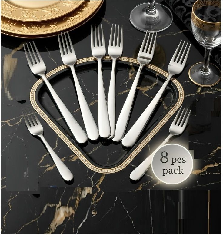 Dinner Fork Set | Rust Resistant Table Forks for Dining, Salad Stainless Steel Serving Fork Set-image-49