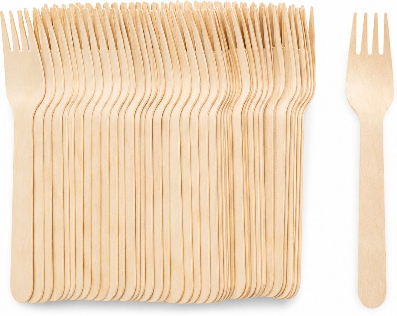 siya Biodegradable Eco-Friendly Wooden Cutlery for Party Disposable Wooden Dessert Fork, Dinner Fork, Fruit Fork, Salad Fork, Serving Fork Set-picture-2