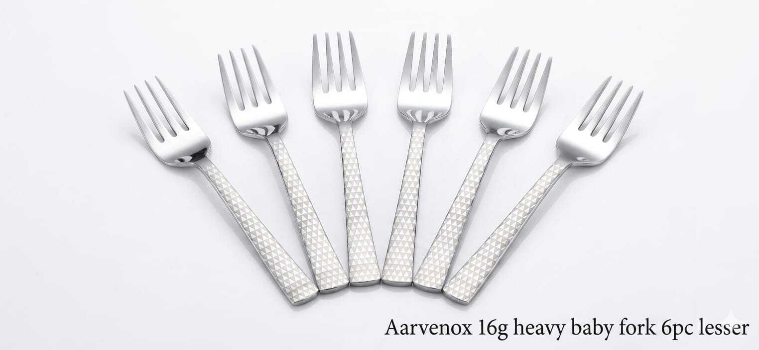 aarvenox Stainless Steel Baby Fork Set with Textured Handle for Kids Daily Dining Stainless Steel Fruit Fork, Serving Fork Set-picture-13