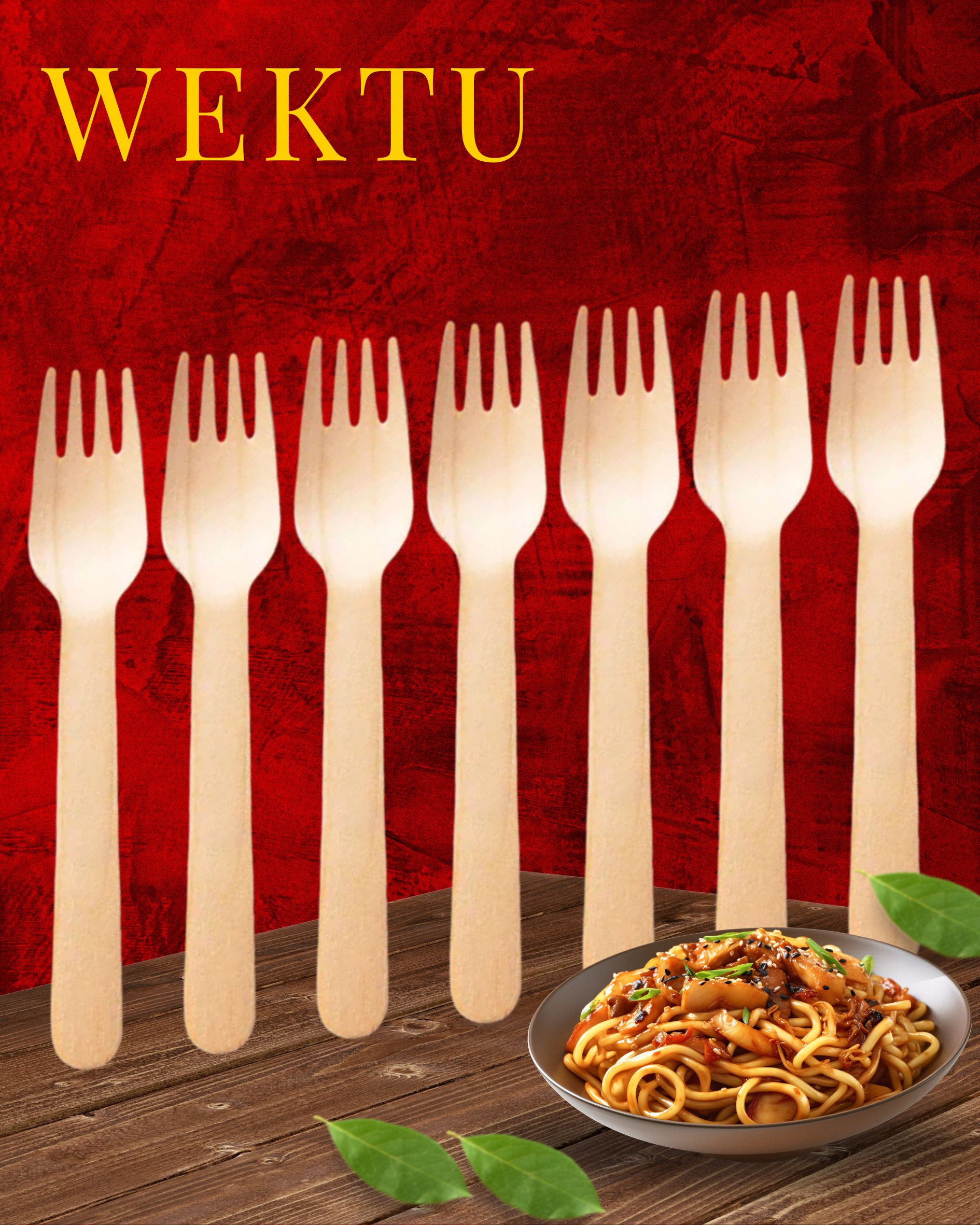 wektu Generic Wooden Fork/Food Grade/Smooth Edge/100PC/14 Disposable Wooden Dinner Fork Set-picture-12
