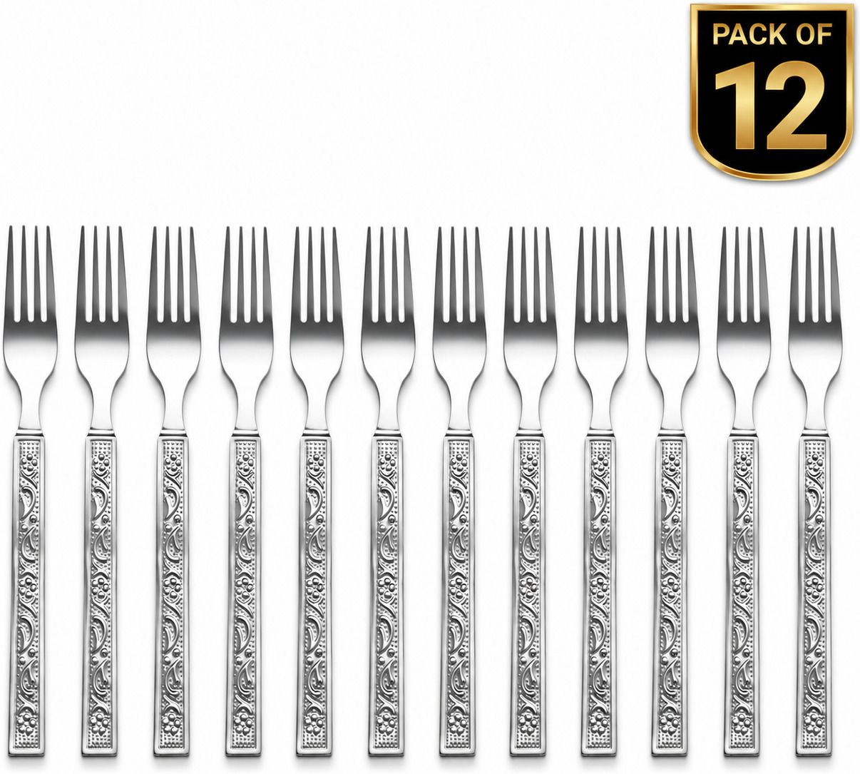 NOBLUR Premium Floral Dessert Fork Set Stainless Steel Dessert Fork, Fruit Fork, Salad Fork, Dinner Fork, Serving Fork Set-picture-22