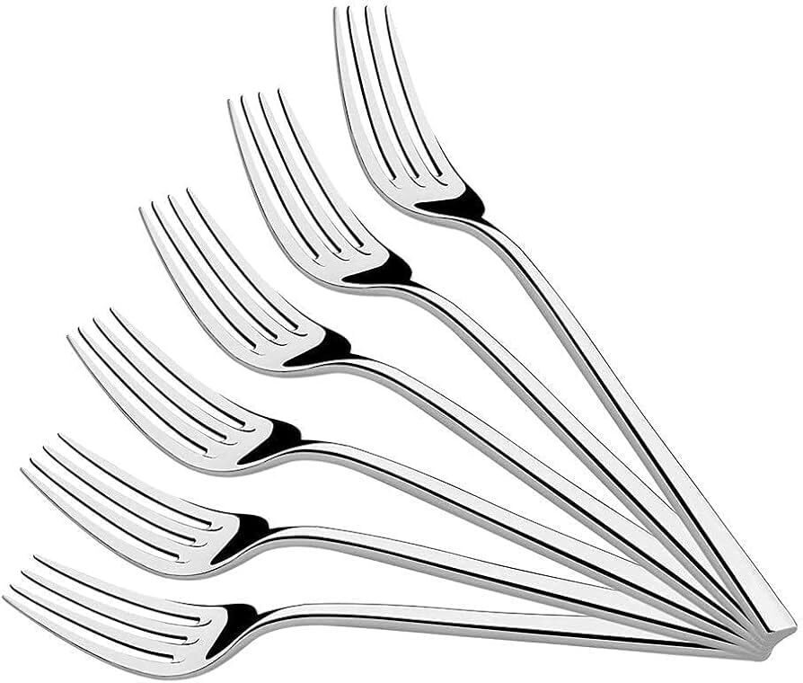 Premium Long Handle Table Forks Mirror Polish Finish Set of 6, Tableware Cutlery Stainless Steel, Silver Serving Fork Set-image-21