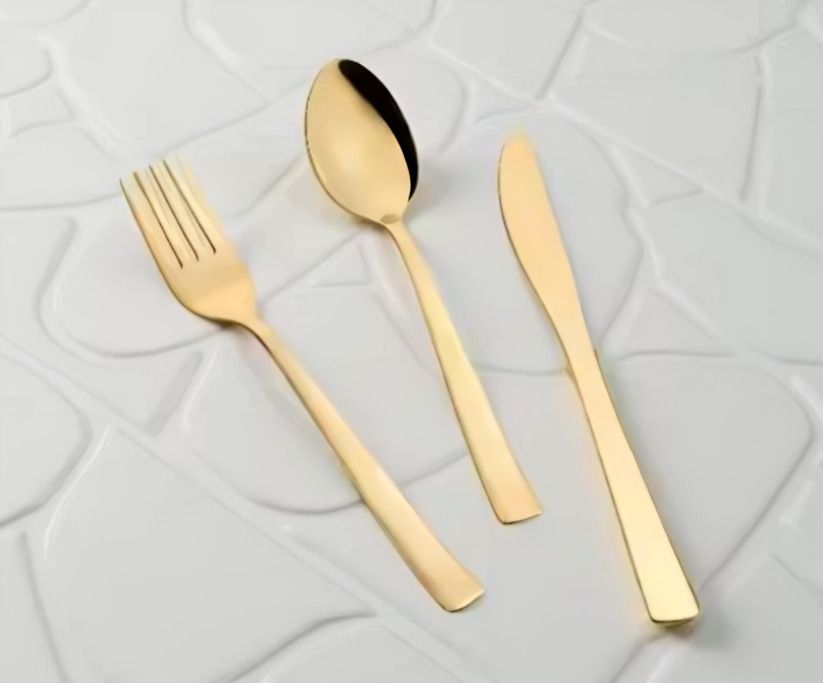 Luxury Preium Gold PVD Spoon , Fork,Knife Combo Stainless Steel Dinner Fork Set-image-34