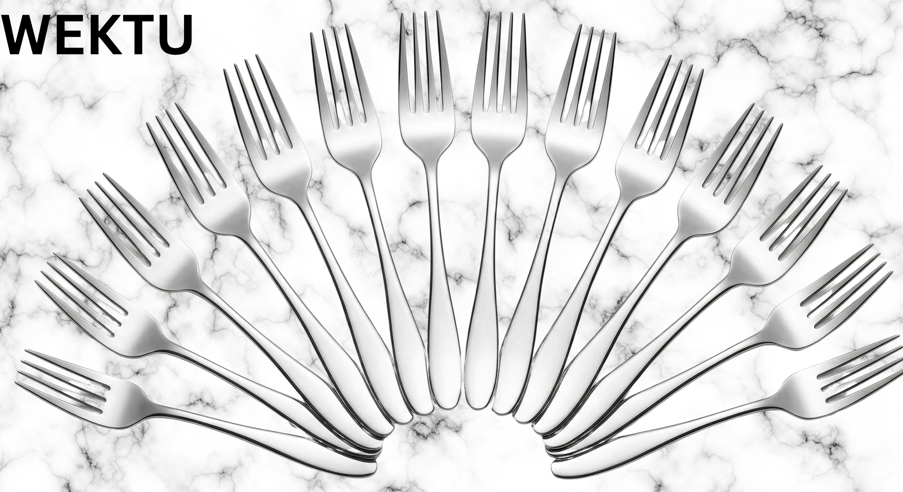 wektu Premium Mirror Finish Stainless Steel Dinner Fork Set - Pack of 12/98 Stainless Steel Fruit Fork Set-picture-37