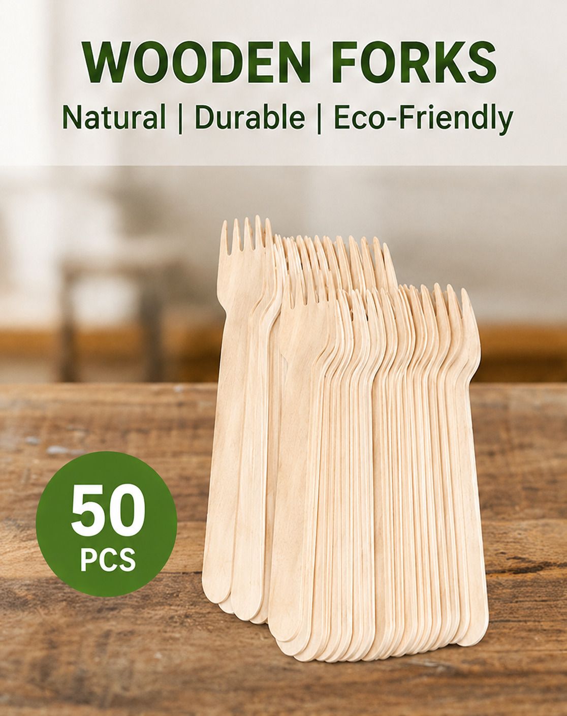 summer dunes Disposable Wooden Dinner Fork-picture-26