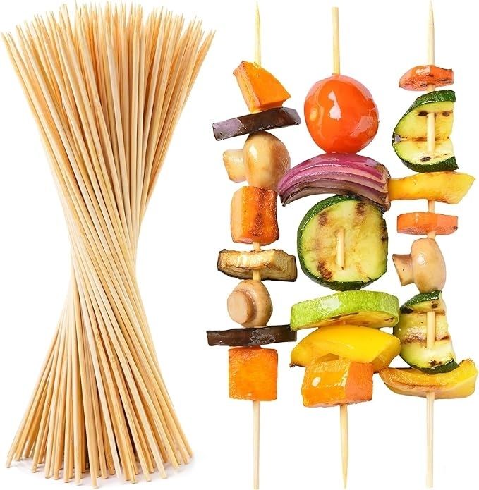 Bamboo BBQ Sticks, 8 Inch Wooden Skewers, 2.5mm Thick, 60 Pcs Pack of 2 Disposable Bamboo Baby Fork, Dessert Fork, Dinner Fork, Fruit Fork, Roast Fork, Salad Fork, Serving Fork Set-image-29