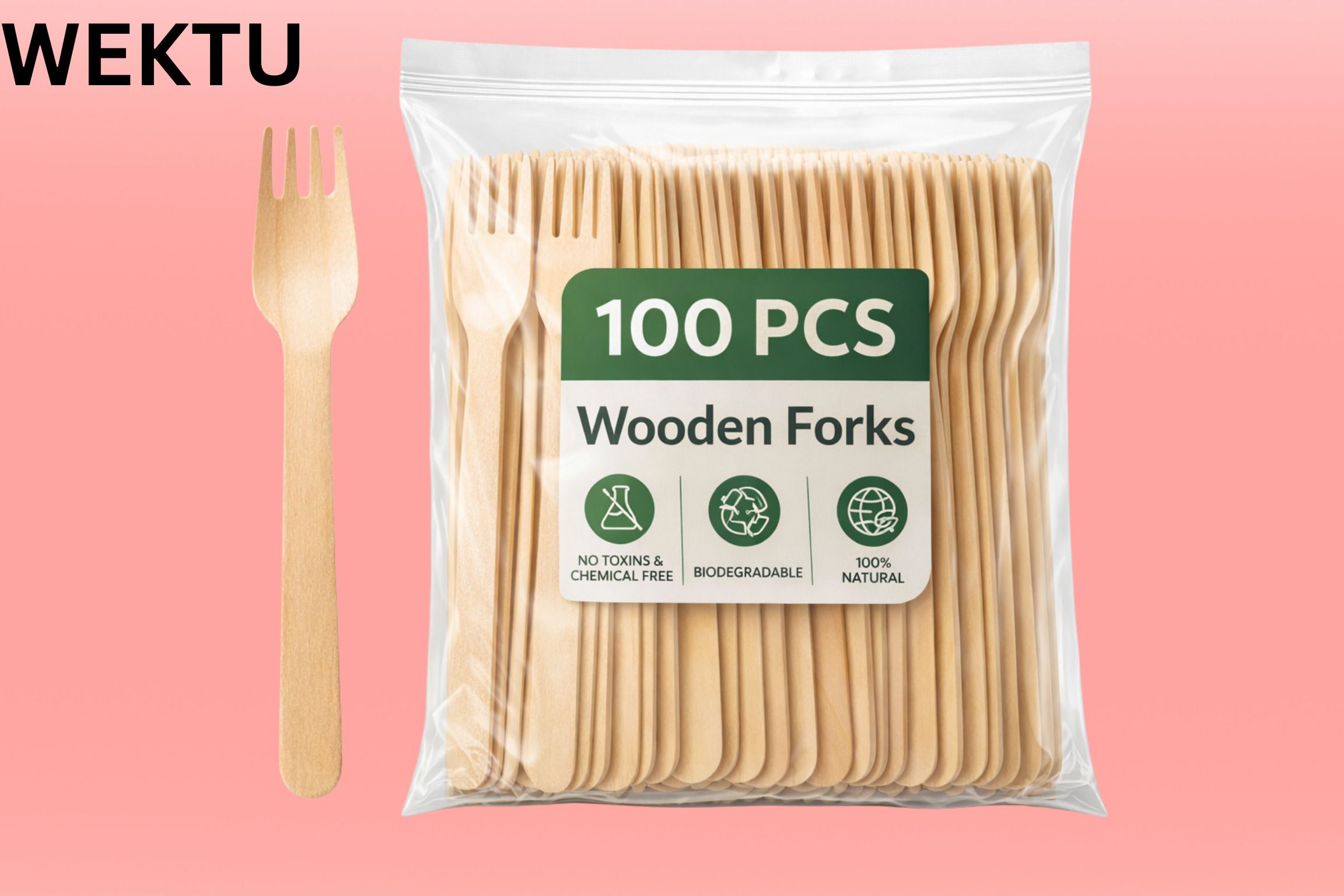 wektu Disposable Wooden Fruit Fork Set-picture-18