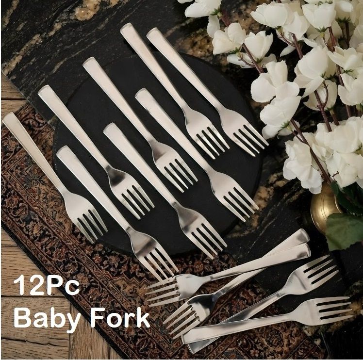 arscart Baby Fork Set | Stainless Steel Mini Forks for Kids | Toddler Feeding Fork Stainless Steel Baby Fork Set-picture-22
