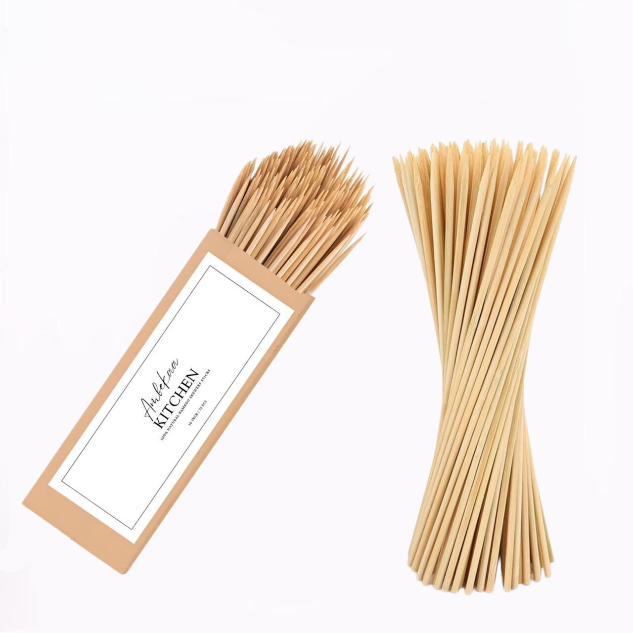 Kabab Stick,Bamboo Sticks Long,Tandoor Stick,Paneer Tikka Stick Disposable Bamboo Dessert Fork, Roast Fork, Salad Fork, Serving Fork Set-image-25