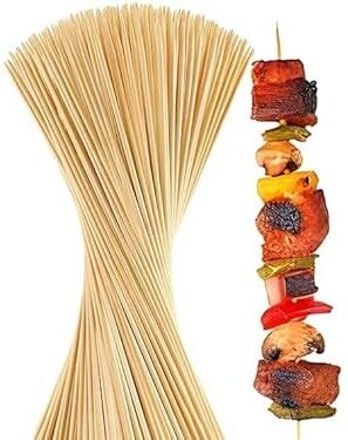 Bamboo Skewers 12 Inch Pack of 550 Sticks Barbecue Sticks for BBQ Roast Kabab Disposable Bamboo Roast Fork Set-image-15