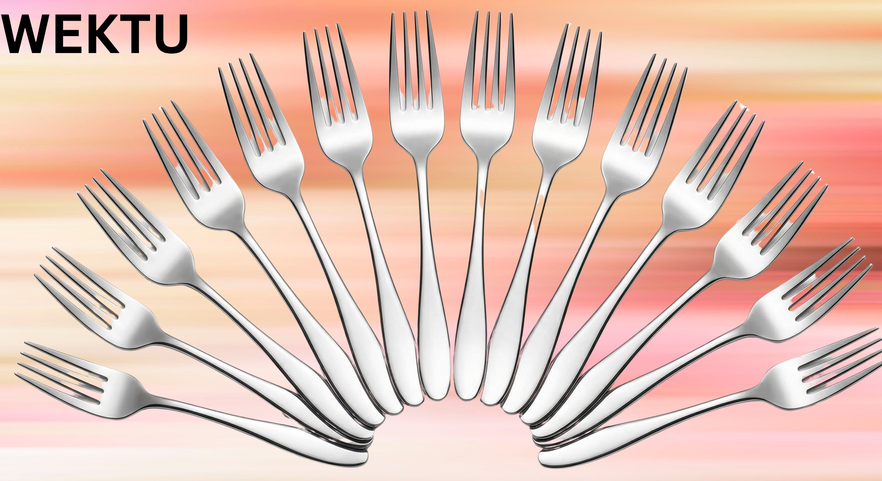 wektu Premium Mirror Finish Stainless Steel Dinner Fork Set - Pack of 12/99 Stainless Steel Fruit Fork Set-picture-38