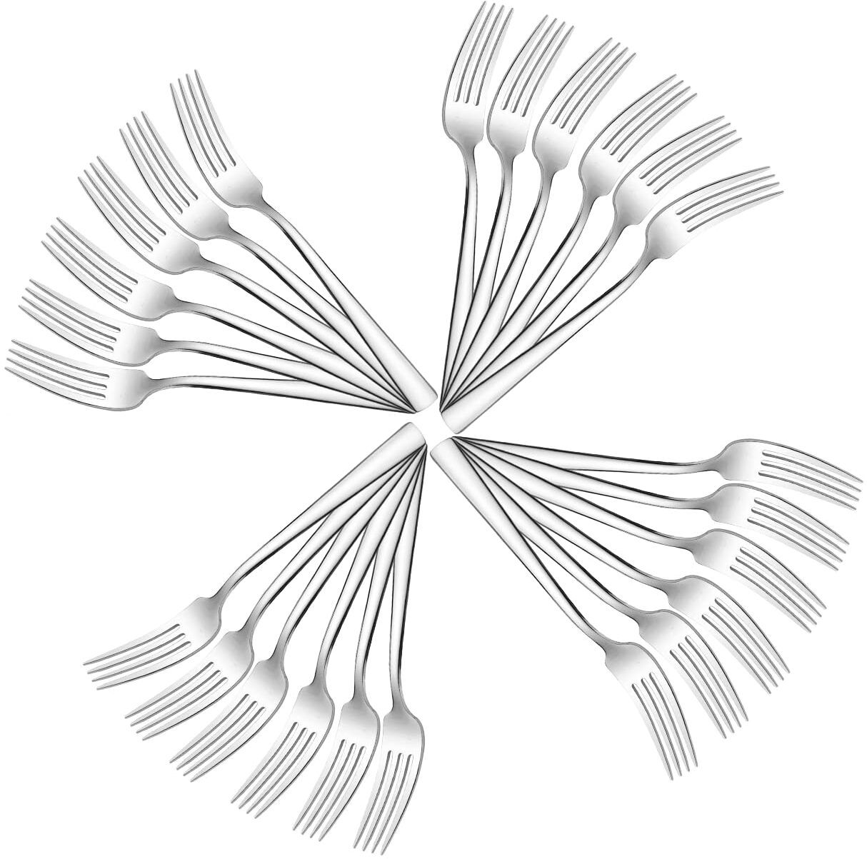 ideal prime Traditional Stainless Steel 8" Long Fork 20 Pieces Cutlery Steel Kaata Chammach Stainless Steel Dinner Fork Set-picture-4