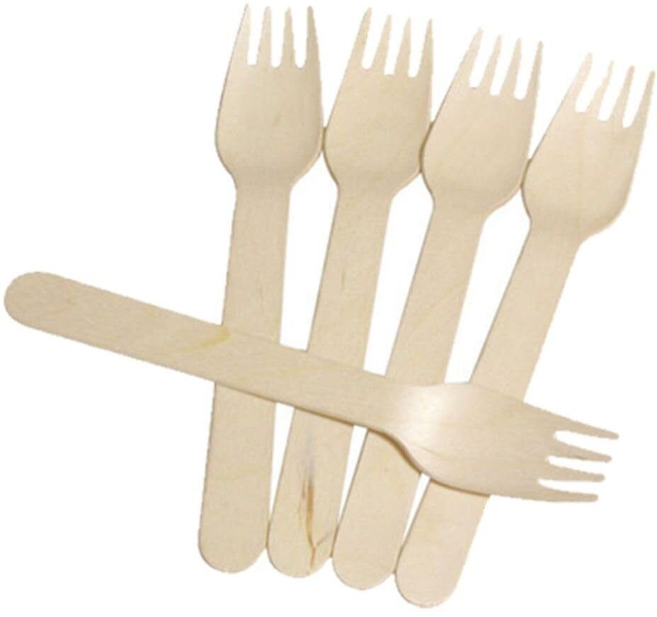 Wooden Spoon Disposable Fork | For Home uses, Party & Events | 140mm | 50 Pcs Disposable Wooden Dinner Fork Set-image-43