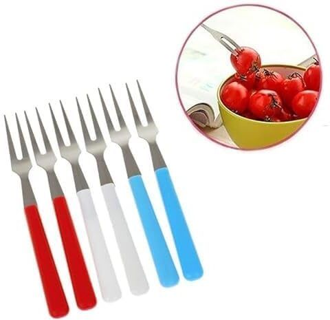 Premium 6-Piece Stainless Steel Fruit Fork Set for Cake, Pastry & Snacks Stainless Steel Dessert Fork, Dinner Fork, Fondue Fork, Fruit Fork, Salad Fork Set-image-44