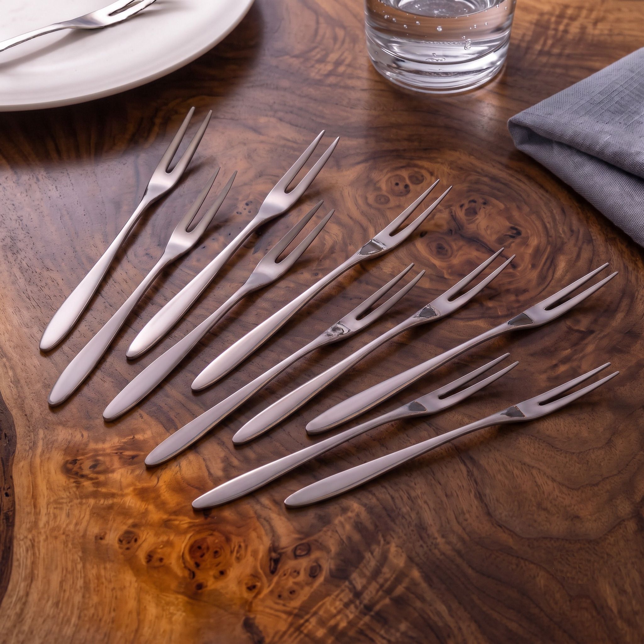 hgc Fine Polish Stainless Steel Fruit Fork Set For Appetizers Dessert Pack Of 10 Steel Fruit Fork, Salad Fork, Dessert Fork Set-picture-37