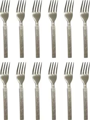 Steel Fork 12 pieces Spoon dinner set Steel Salad Spoon, Table Spoon Set Stainless Steel Dinner Fork Set