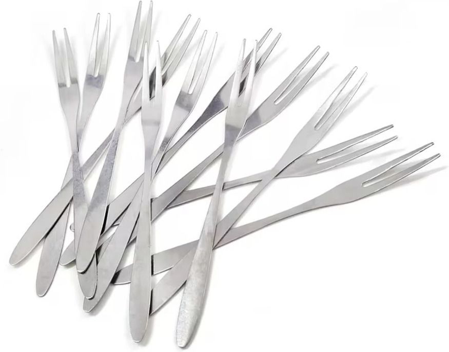 Vasudev Premium Baby Fruit Fork Set of 12 Stainless Steel Baby Fork, Fruit Fork Set-image-33