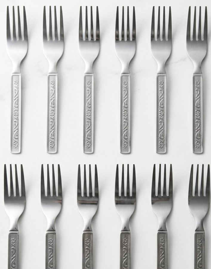 asha enterprises Stainless Steel Fruit Fork, Salad Fork, Baby Fork, Dessert Fork, Serving Fork, Dinner Fork Set-picture-15