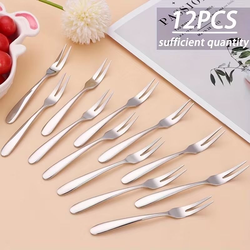 MEHTAB 12 Fruit Fork Stainless Steel Fruit Fork Set-image-8