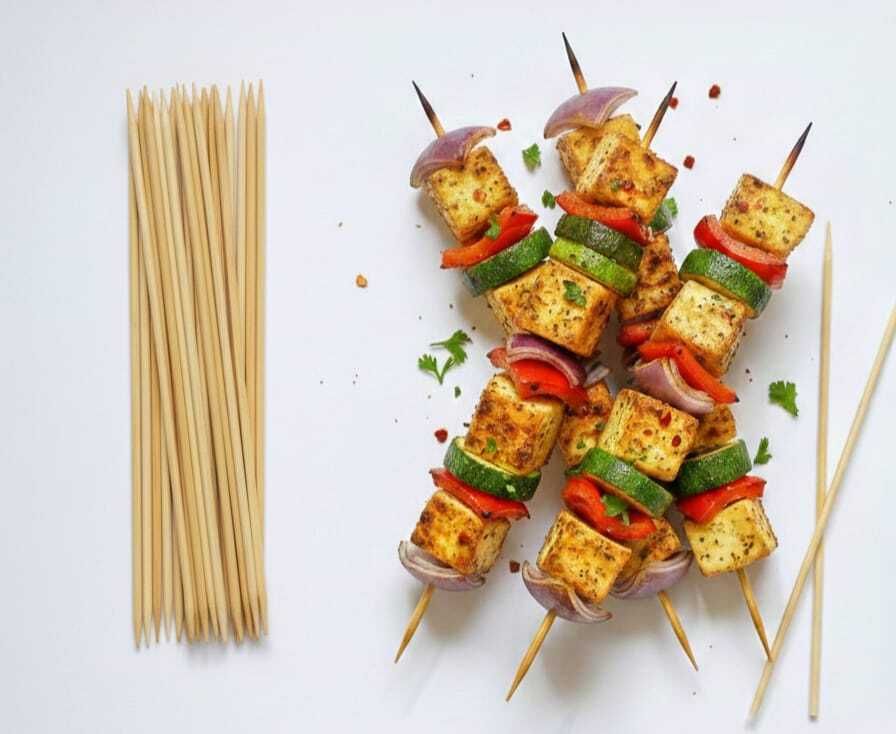 aktrap 8 inch pack of 120 bamboo stick Disposable Bamboo Roast Fork Set-picture-25