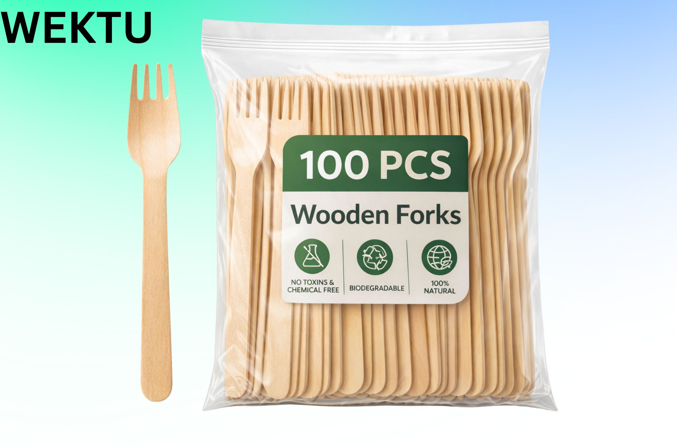 wektu Disposable Wooden Fruit Fork Set-picture-40