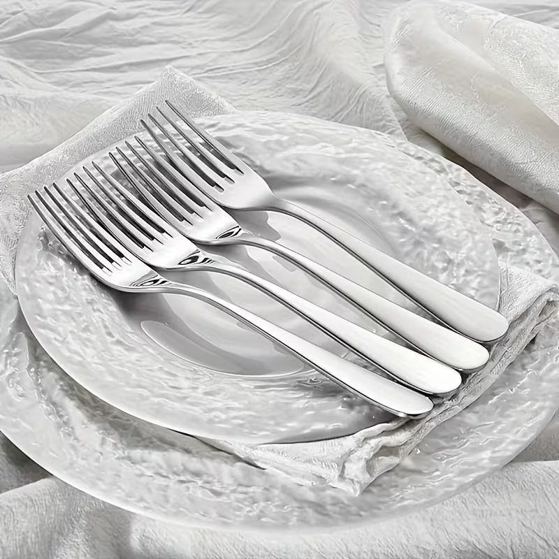 haniza MEHTAB Dinner Forks Set 4 Stainless Steel Dinner Fork Set-picture-20