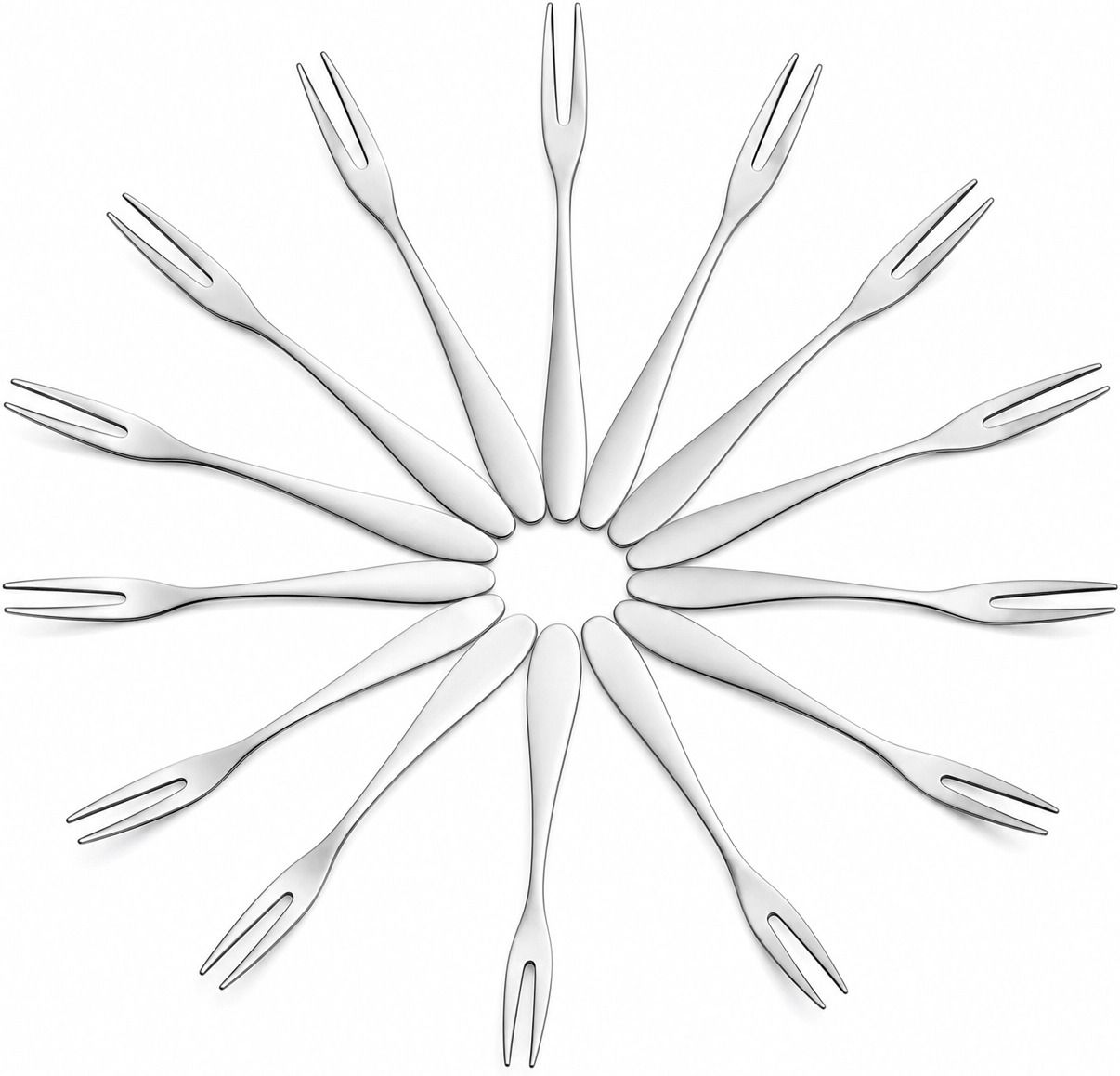 RJ Global Premium Fruit Fork Set of 12 | 2-Prong Fruit Stainless Steel Fruit Fork Set-image-19