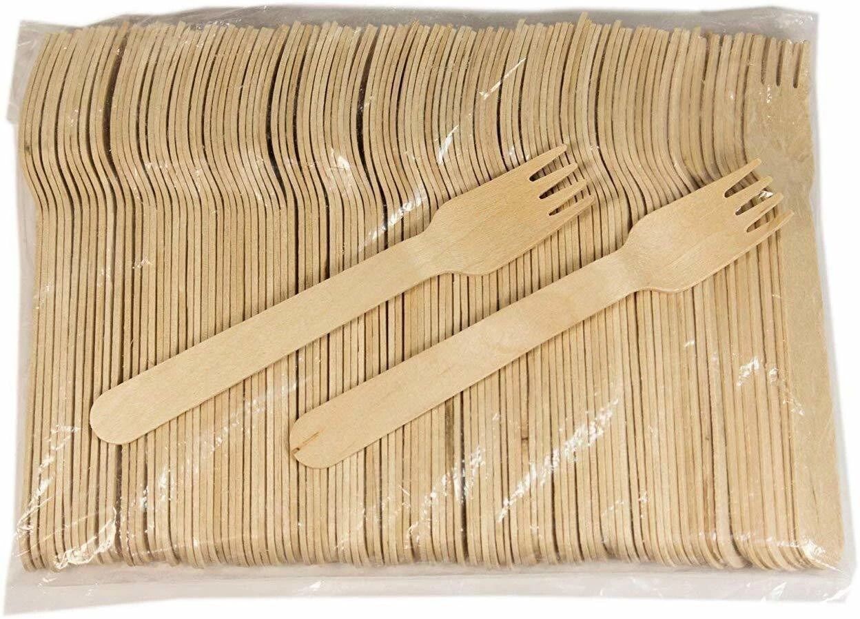 Wooden Fork Disposable Wooden Dinner Fork, Dessert Fork, Salad Fork, Fruit Fork, Roast Fork, Serving Fork Set