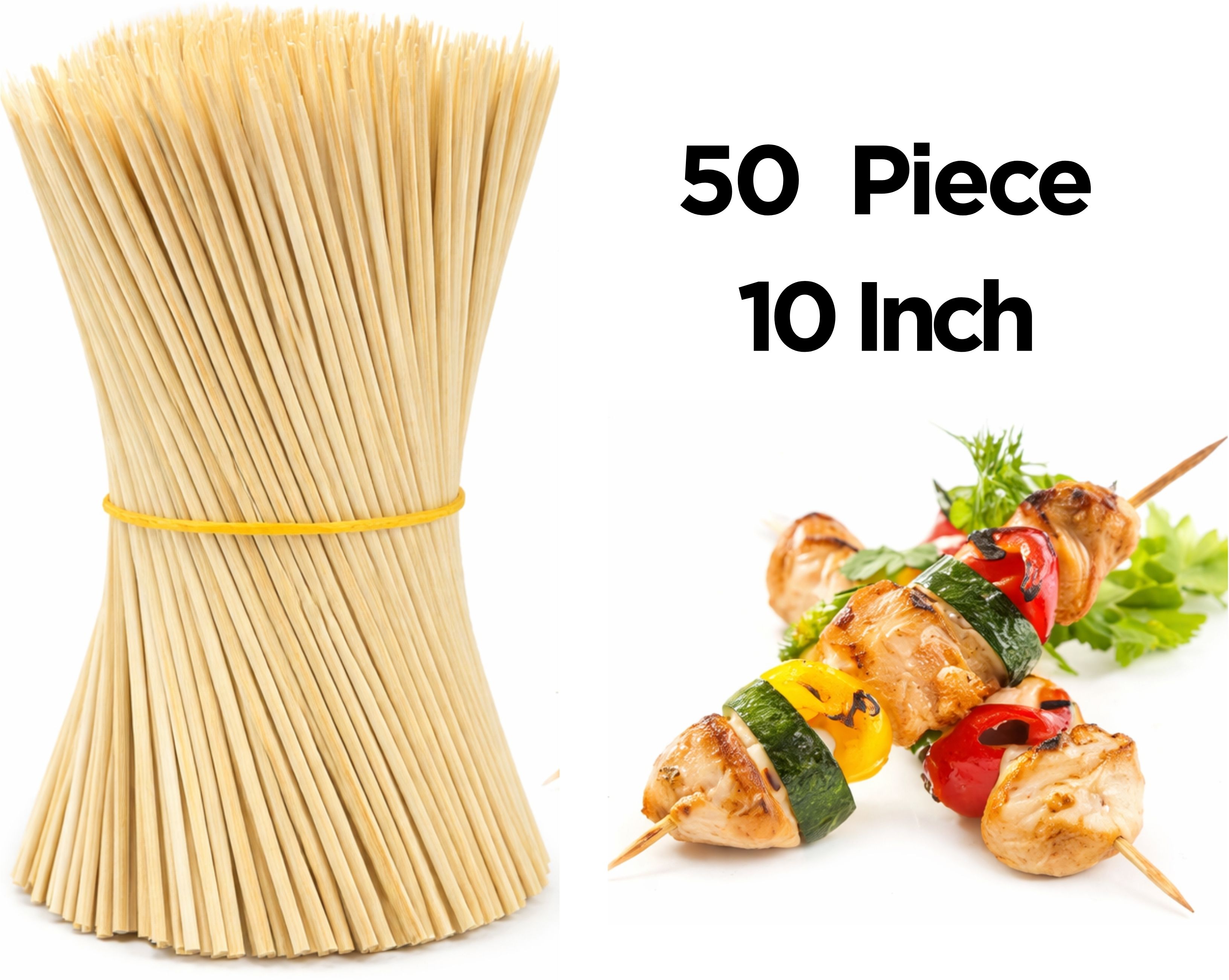 sub enterprises Bamboo Grill Sticks 10 inches, 2mm Disposable Bamboo Roast Fork-picture-12