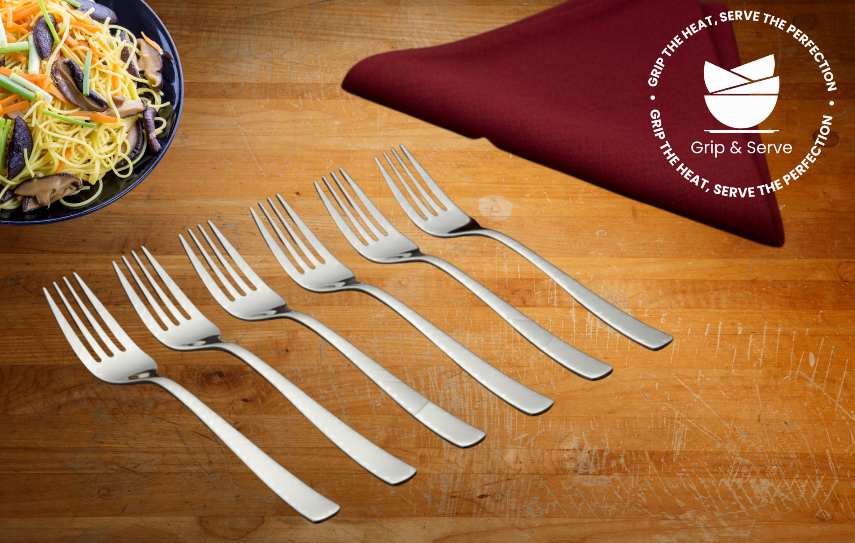 grip and serve Premium Stainless Steel Fork/Food Grade/BPA Free/6PC/21 Stainless Steel Dinner Fork Set-picture-34
