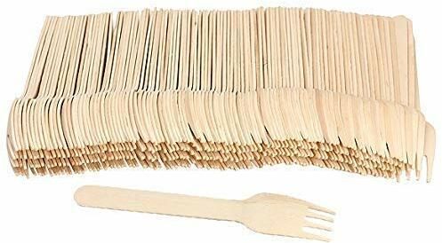 Disposable Areca Leaf Fork I Biodegradable Wooden Fork for Food I Beige I 6 Inch Disposable Wooden Serving Fork-image-5