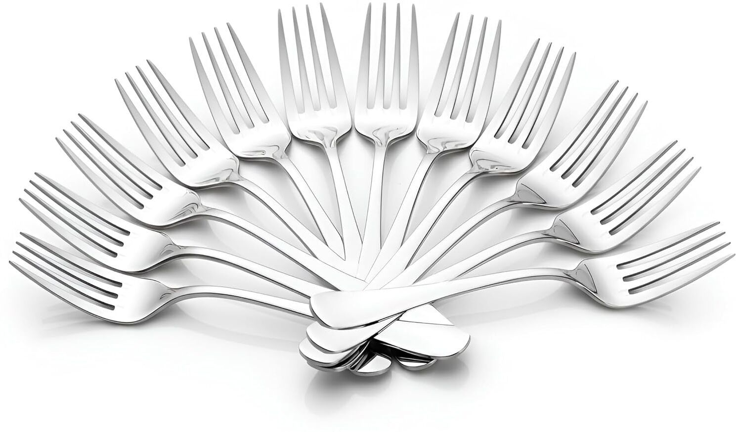 12 Pieces Stainless Steel Dinner Forks Set - Fork Set Disposable Stainless Steel Dessert Fork Set