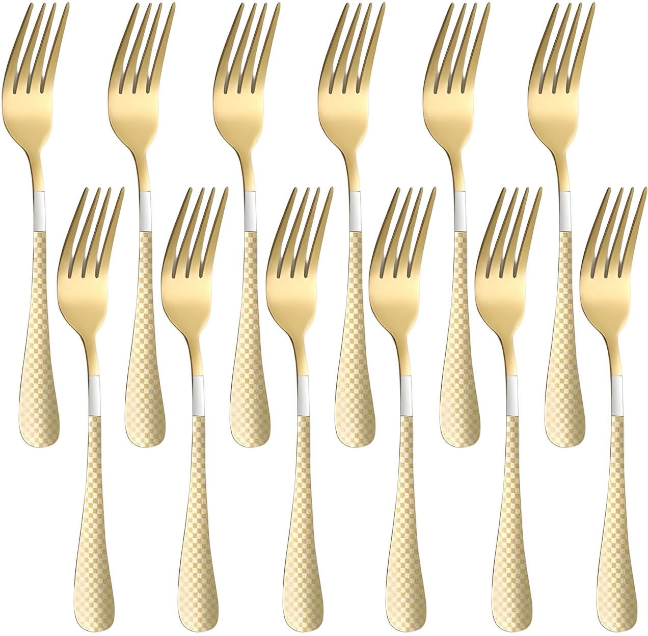 oicia Gold Appetizer Small Forks, Salad Fork for Party, Cocktail Forks, Dessert Fork Stainless Steel Fruit Fork Set-picture-46