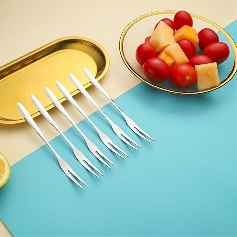 haniza Fruit Fork Set of 6 Stainless Steel Fruit Fork Set-picture-46