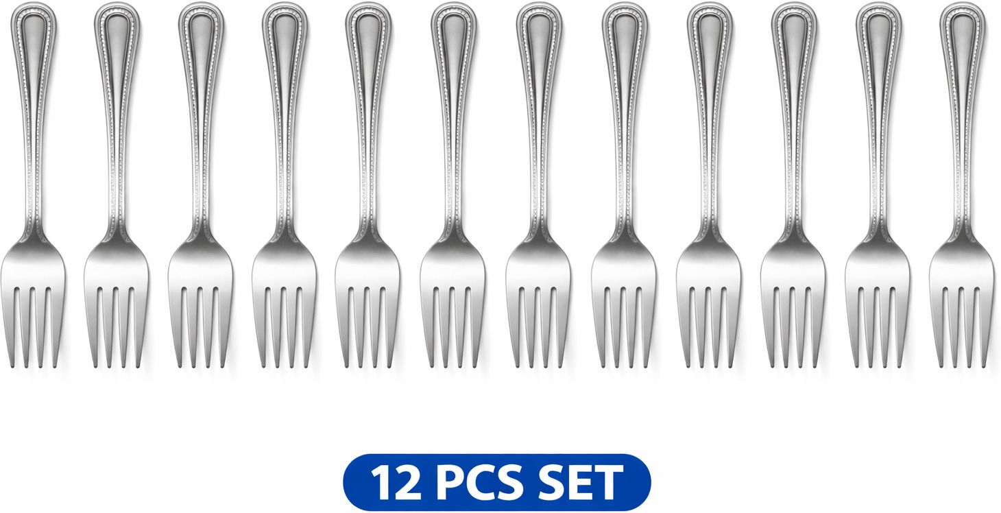 kitchenberry Classic Stainless Steel Dinner Fork | Heavy Quality Stainless Steel Dessert Fork, Dinner Fork, Fruit Fork, Salad Fork, Serving Fork Set-picture-11