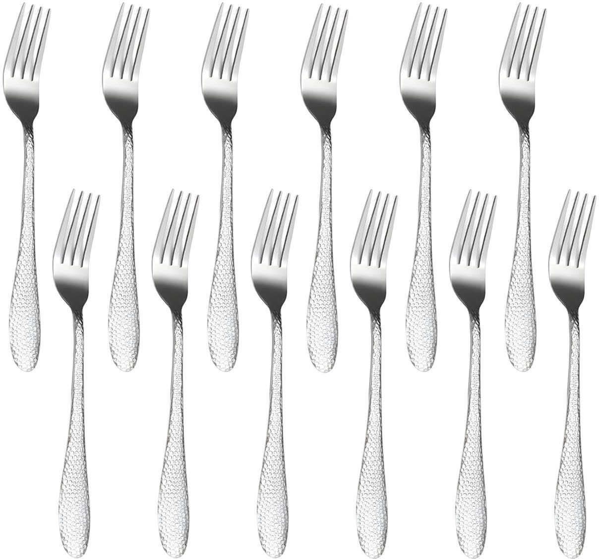 Premium Fruit & Cake Fork - Minimalist Nordic Style Flatware Salad Fork (Silver) Stainless Steel Dessert Fork Set-image-24